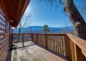 deck of Black Bear Lookout cabin with gorgeous views