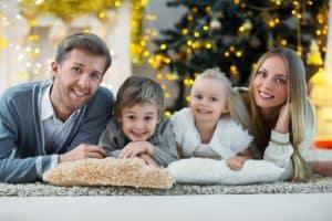 Family relaxing together in a Gatlinburg cabin rental