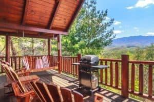 Incredible views from the deck of one of our Smoky Mountain getaway cabin rentals.