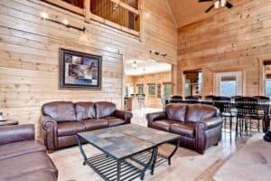 Morning Breeze Large Croup Cabin Rentals Gatlinburg Living Room