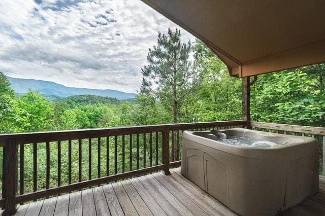 View from the hot tub at Country Bear Hideaway cabin