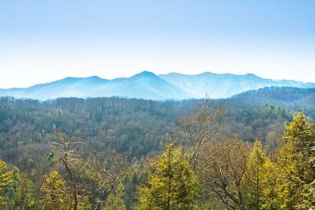 View of the Smokies from Point of View cabin in Gatlinburg