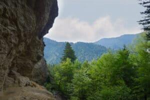 views of the mountains from alum cave in the smoky mountains