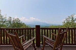Two rocking chairs at Luca's Lookout cabin in Gatlinburg