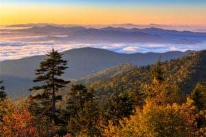 fall view from clingmans dome in the smoky mountains