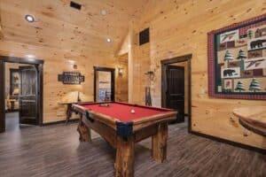 pool table in cabin