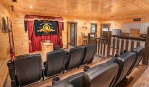 home theater in greystone retreat pigeon forge cabin