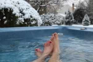 winter hot tub