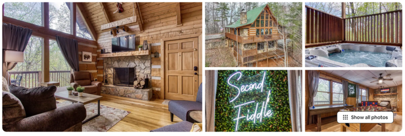 excellent layout of cabin rental photos
