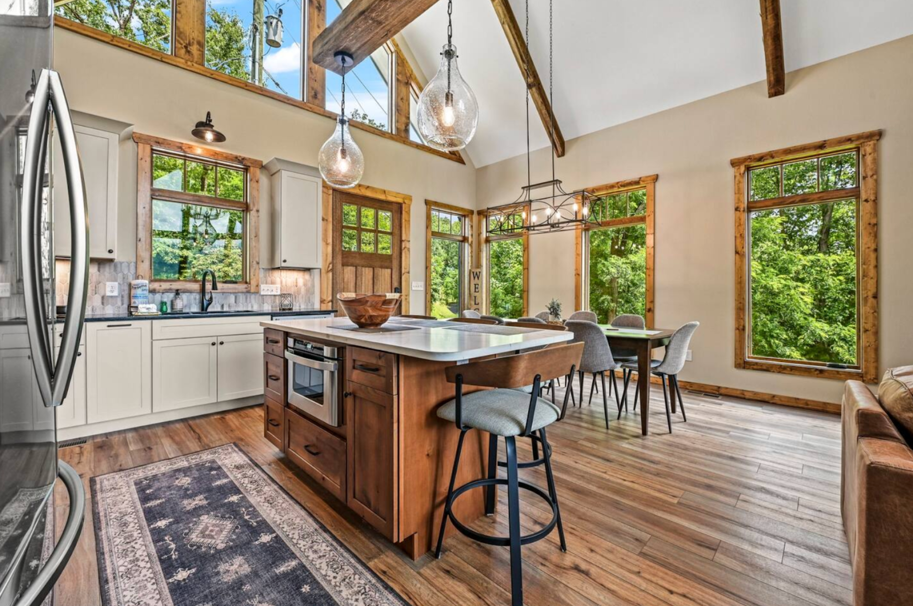 Smoky Mountain guests love the outdoors you can see from this kitchen