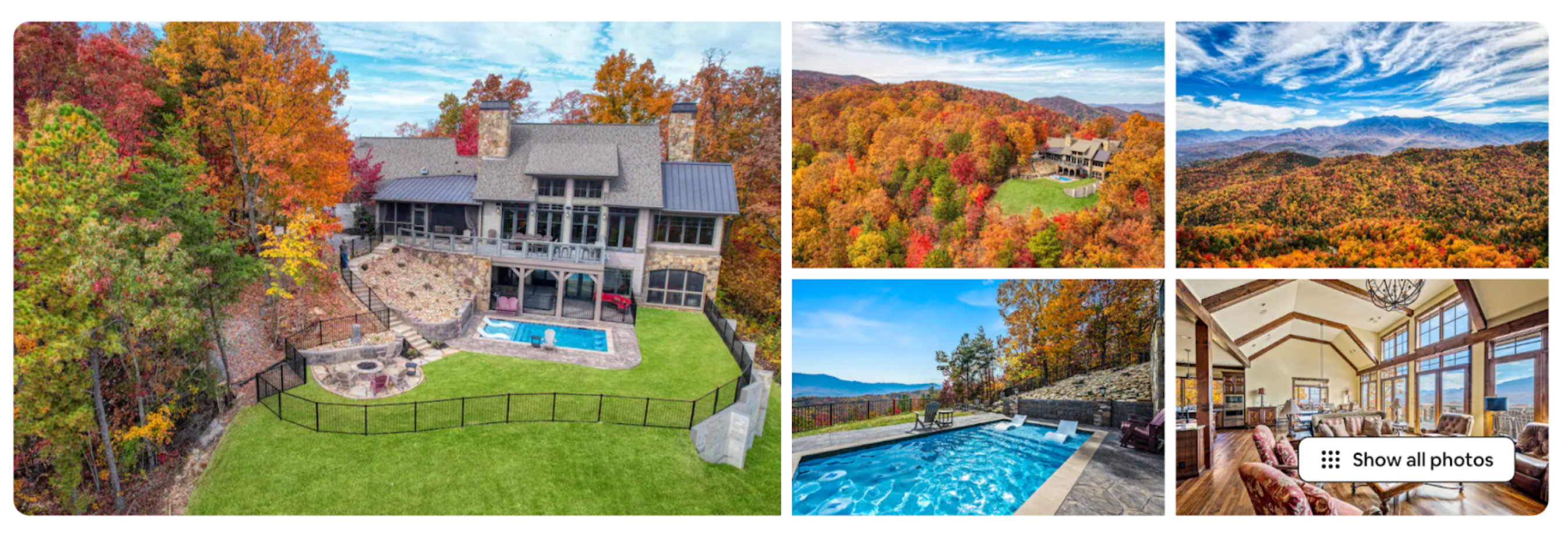 fall colors abound in this Smoky Mountain luxury rental