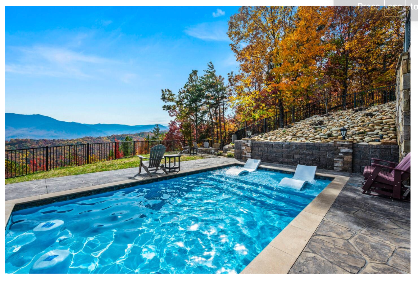 private pool view and the Smoky Mountains